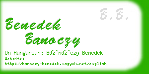 benedek banoczy business card